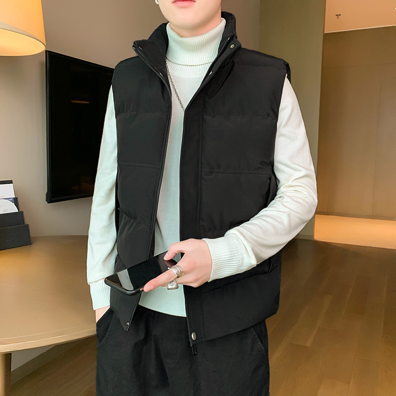Chaleco cálido de otoño y invierno transfronterizos masculino chaleco de color sólido marca de moda coreana para hombres de hombro grande chaqueta de pareja image 6