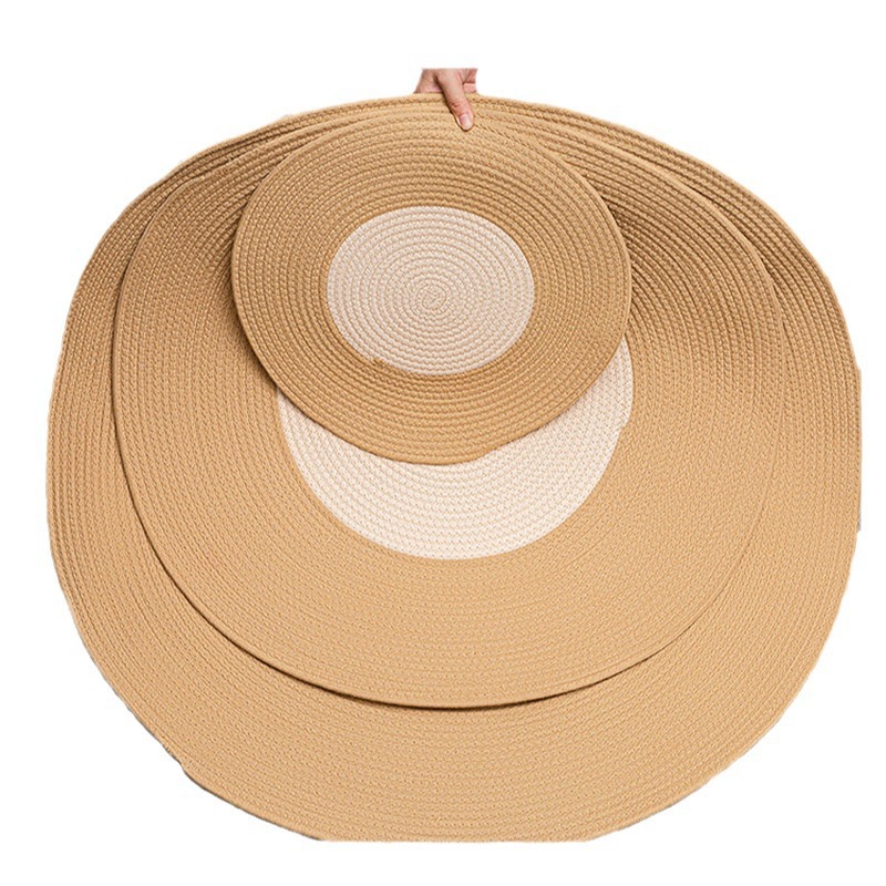 Estera de tejido simple sala de estar dormitorio estera antideslizante estera de estera redonda estera de estera de cama retro estera de estera al por mayor