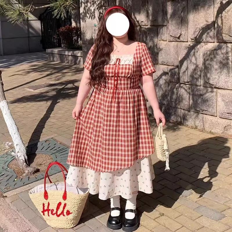 붉은 체크무늬 드레스 [화둬 셀렉션]
