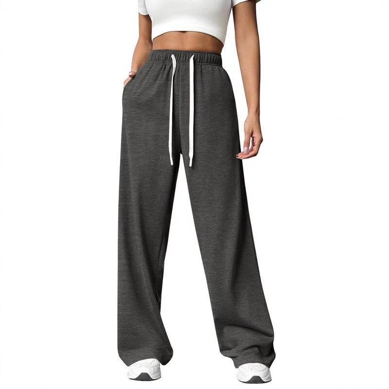 European and American Amazon Women's Autumn and Winter Casual Sports High-Waisted Sweatpants Loose Fashion Jogging Pants Wide-Leg Pants