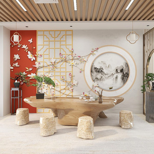 New Chinese style flower and bird Palace Museum red classical wallpaper dance live studio background wall cloth hot pot restaurant private room tea room wallpaper