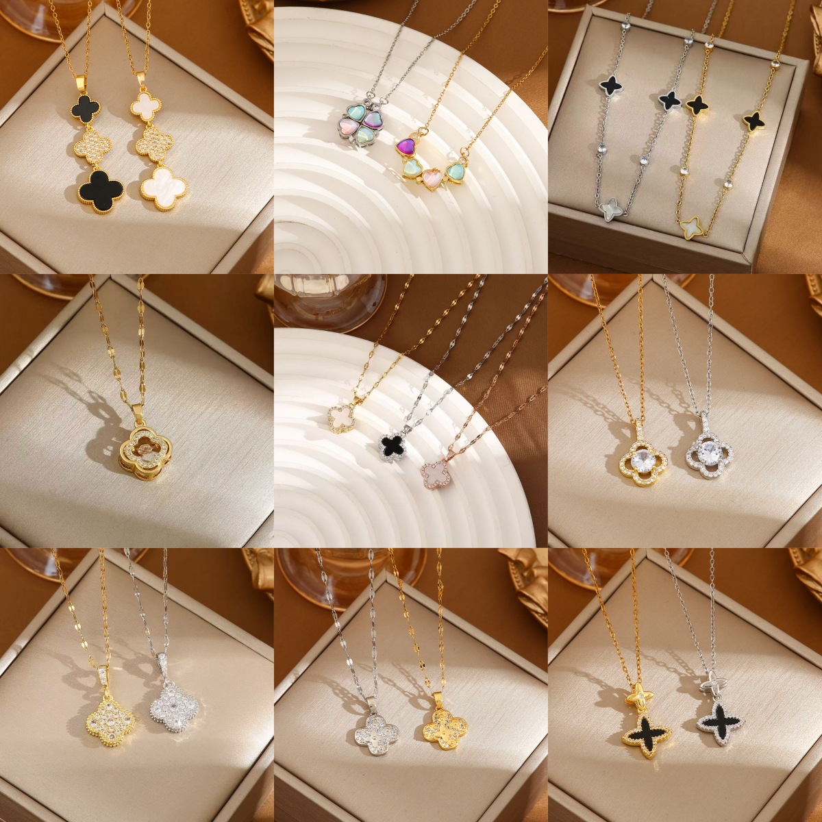 【四叶草】新款抖音爆款新款锆石ins小众轻奢项链简约钻石高级感