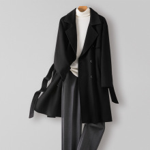 新款100%羊毛呢子外套设计师款无羊绒大衣双面高端男批发帅气