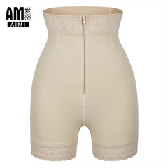 Cross-border shapewear, mid-waist tummy control pants, butt-lifting underwear, zipper belt hook lace corset, anti-rolling hem tummy control pants