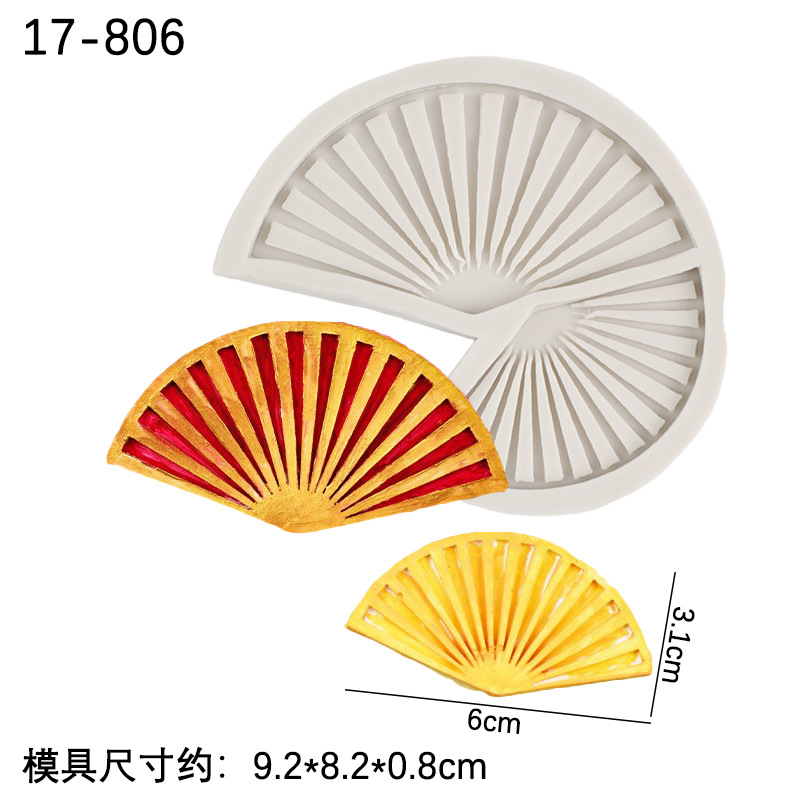 Fondant en forma de abanico de origami pastel decorativo plug-in chocolate Caramelo Suave molde de silicona origami modelado epoxi molde de yeso