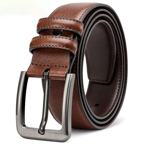 Men's Simple and Versatile Fashion Belt with Pin buckle, suitable for young and middle-aged business and leisure, high-end casual style.