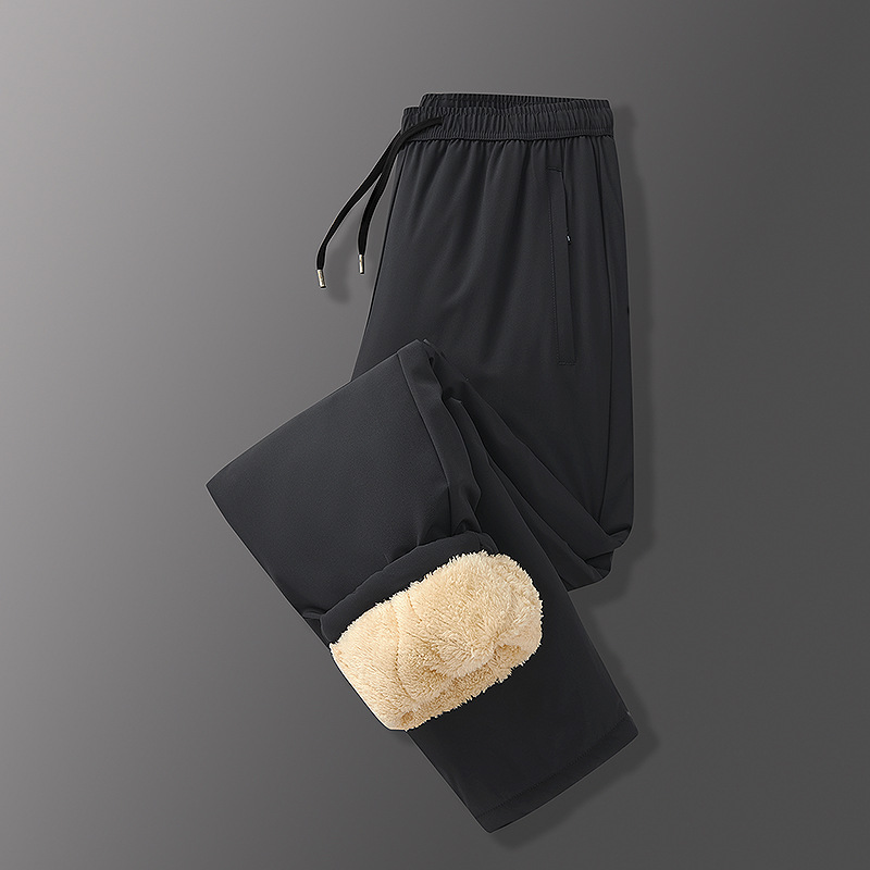 冬季男士棉裤羊羔绒裤子防风加绒加厚大码宽松外穿中老年保暖裤男