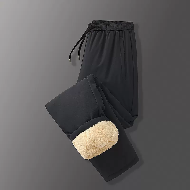 冬季男士棉裤羊羔绒裤子防风加绒加厚大码宽松外穿中老年保暖裤男