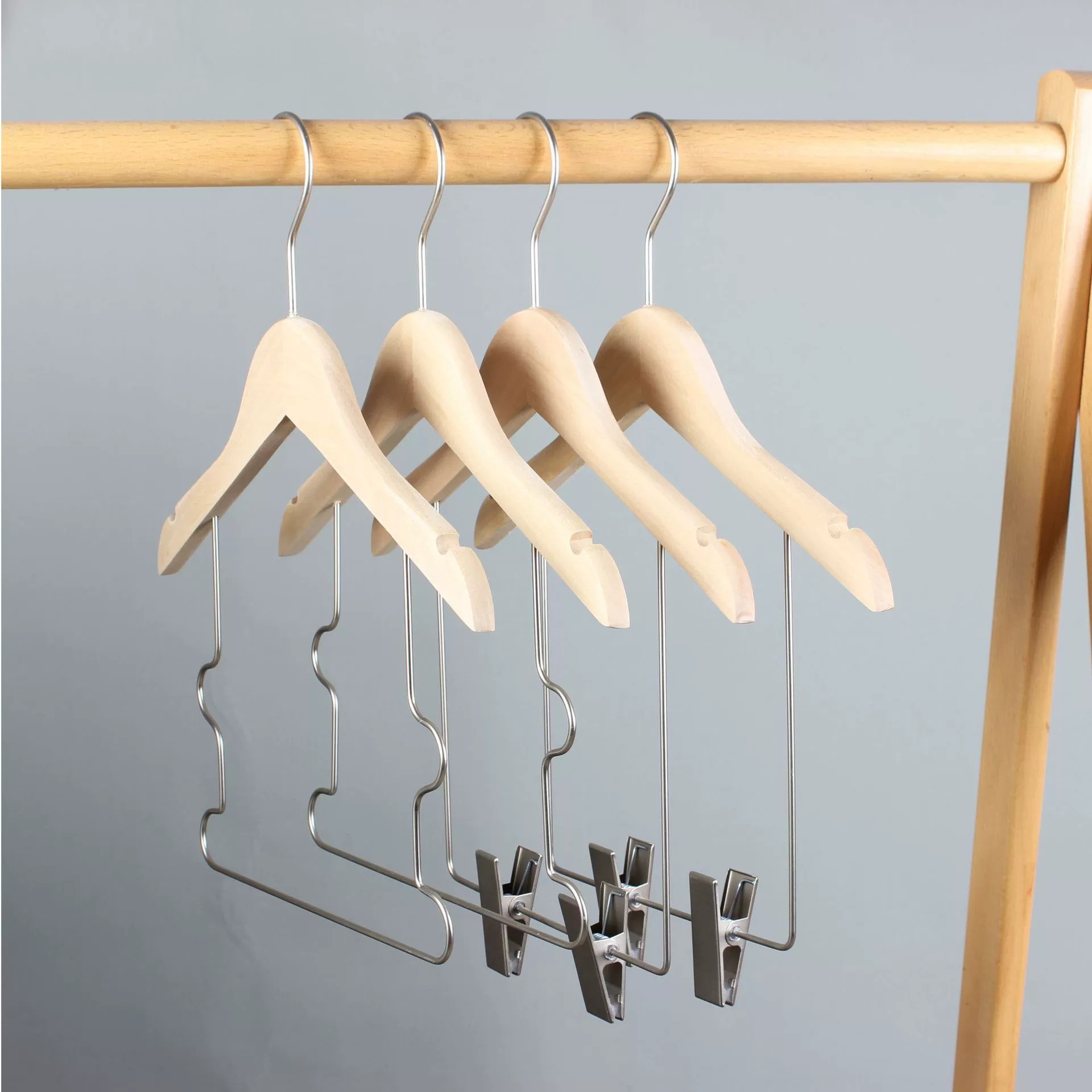 Цвет бревна без краски Детский костюм из массива дерева вешалка для одежды ребенка