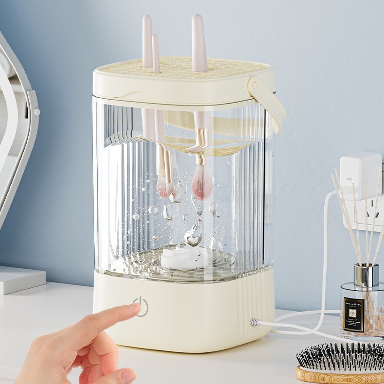 電動メイクブラシクリーナー、全自動ブラシ、速乾性、洗浄、保管、UV消毒、乾燥、洗浄、ブラシ加工品|undefined