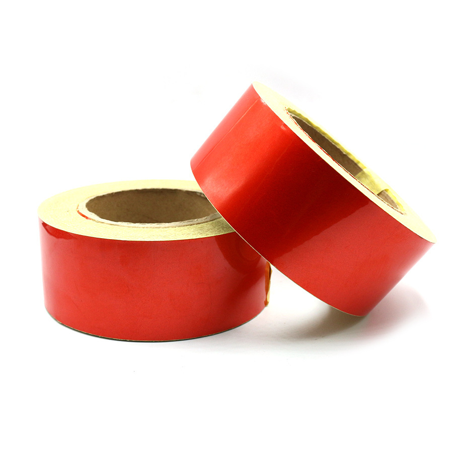 反光膜50MM红色警示反光纸防护胶带交通警戒地贴标识划线地板胶带