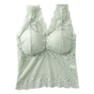 Fat mm large size lace back long plus fat plus size Vest Women's 200kg with chest pad wrapped breast bottoming coat