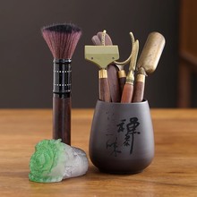 紫砂茶道六君子茶具配件套装清理茶桌实木茶夹变色茶宠泡茶六君子
