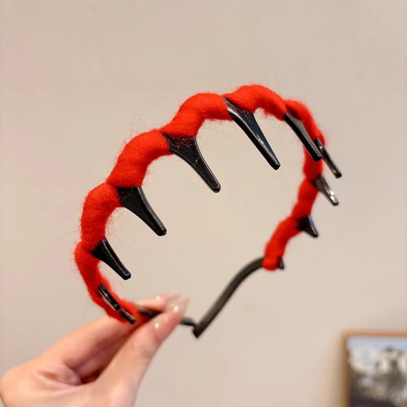 Otoño y invierno de alto nivel explosivo tipo ondas de pelusa correa de cabello para mujeres cráneo alto no lesiones de dientes de cabello para el cabello de doble propósito