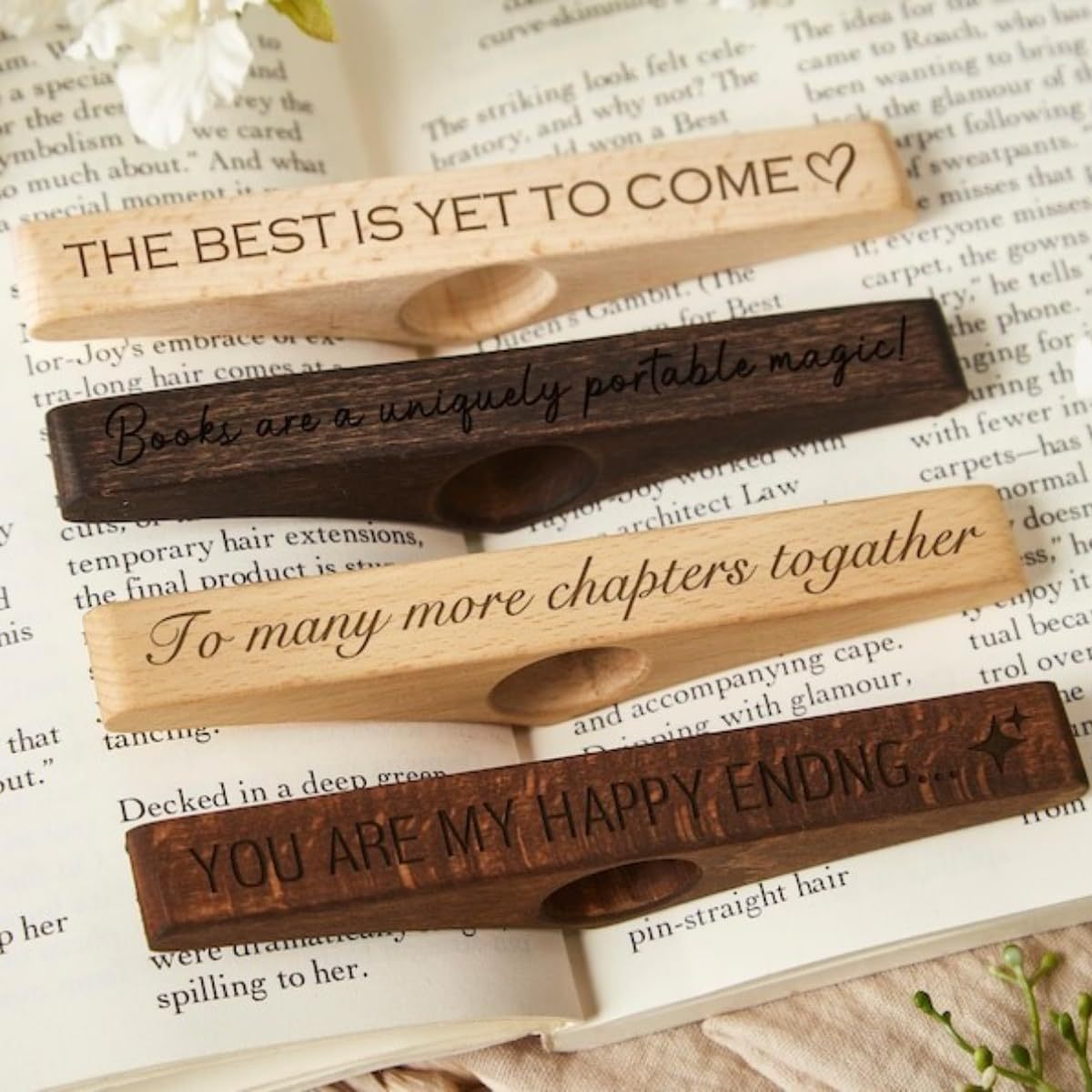 Cross-Border Wooden Thumb Bookmark Portable Book Page Press Lazy Creative Simple Reading Accessories for Reading Enthusiasts