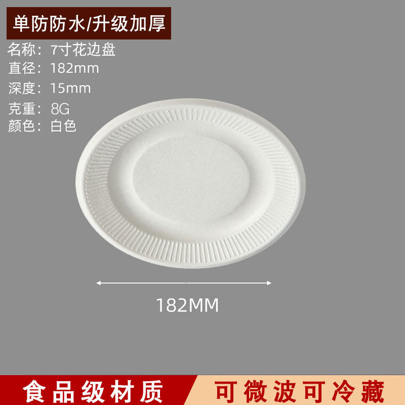 Plato de papel desechable hecho a mano 6 7 8 9 10 pulgadas plato de comedor de dulces blancos pintando platos