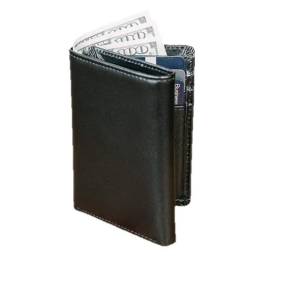 Cartera de tres pliegues con blindaje RFID ultrafino para hombres con múltiples asientos para tarjetas, billetera de gran capacidad, billetera de cuero empresarial para hombres