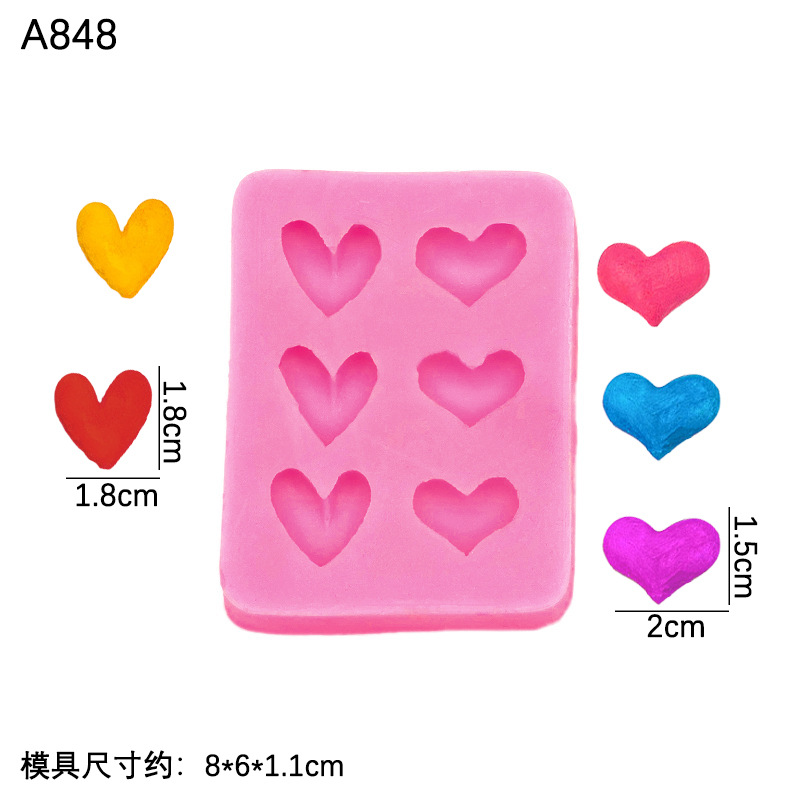 En forma de corazón amor mousse pastel al por mayor molde de silicona para hornear molde de chocolate DIY conjunto de dos piezas