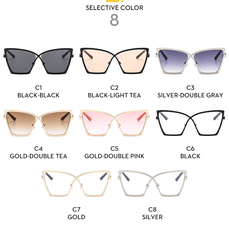 Streetwear Solid Color Ac UV400 Protection cat viene Eye Full Frame Women's Sunglasses display picture 10