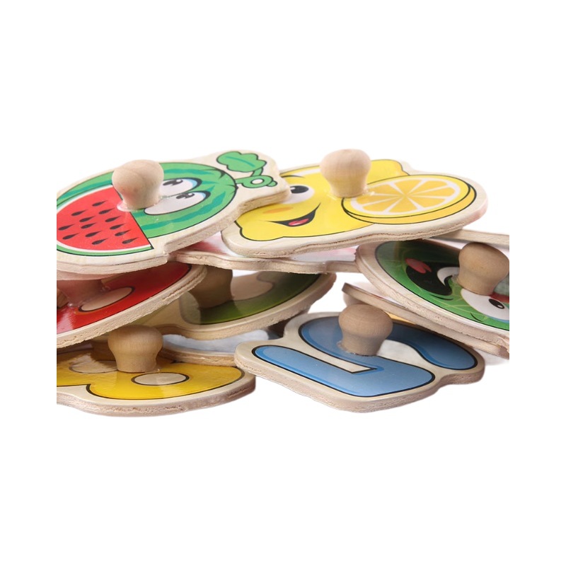 Juguete de rompecabezas cognitivo de madera para niños con números, letras, animales y tráfico, personalizable para suministro a vendedores ambulantes.
