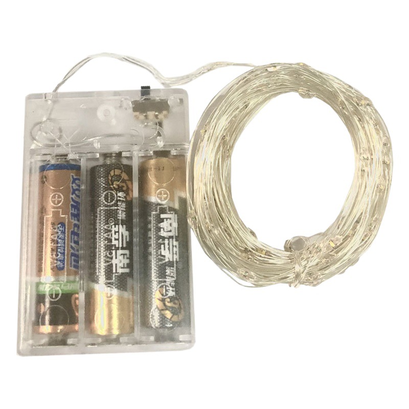 Cadena de luz de alambre de cobre LED control remoto caja de batería impermeable ramo de luz de alambre de cobre caja de regalo Navidad vacaciones luces decorativas al por mayor