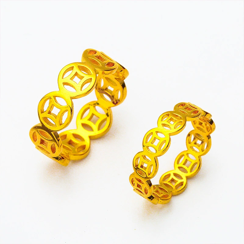 Coins, men's glossy ring, for beloved