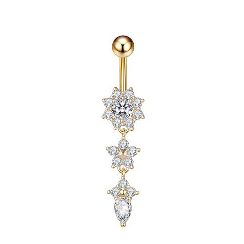 Body piercing jewelry stainless steel water drop belly button buckle pendant belly button nail belly button ring ebay hot selling high quality