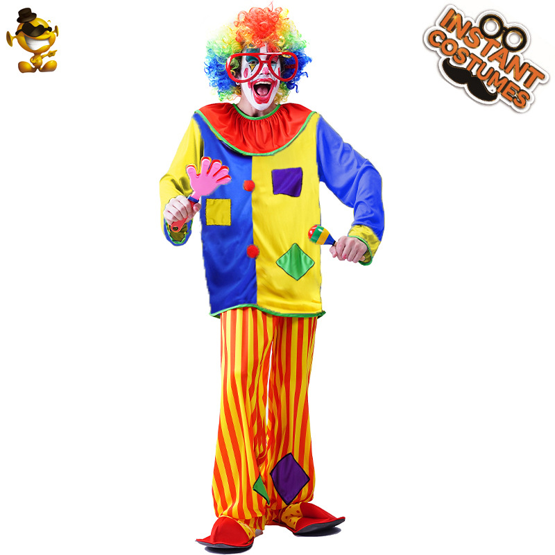 Los hombres adultos parche divertido payaso ropa de fiesta Halloween traje la etapa COS distribución al por mayor