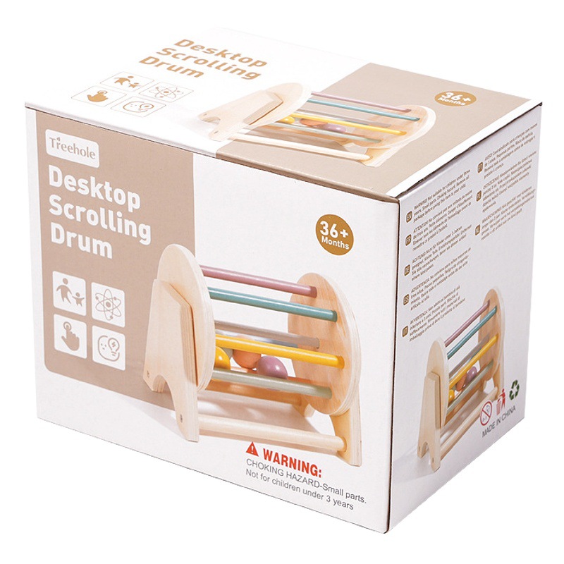 Juguete de entrenamiento de coordinación mano-ojo para bebés, tambor rodante de escritorio para educación temprana infantil, pensamiento lógico, venta al por mayor