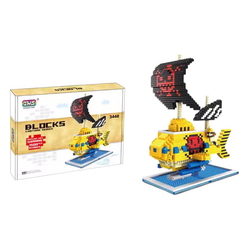 ZMS inteligente lindo árbol 3446 una pieza bloques de construcción barco Qianyang Meili nueve serpiente Luo submarino adornos juguetes educativos