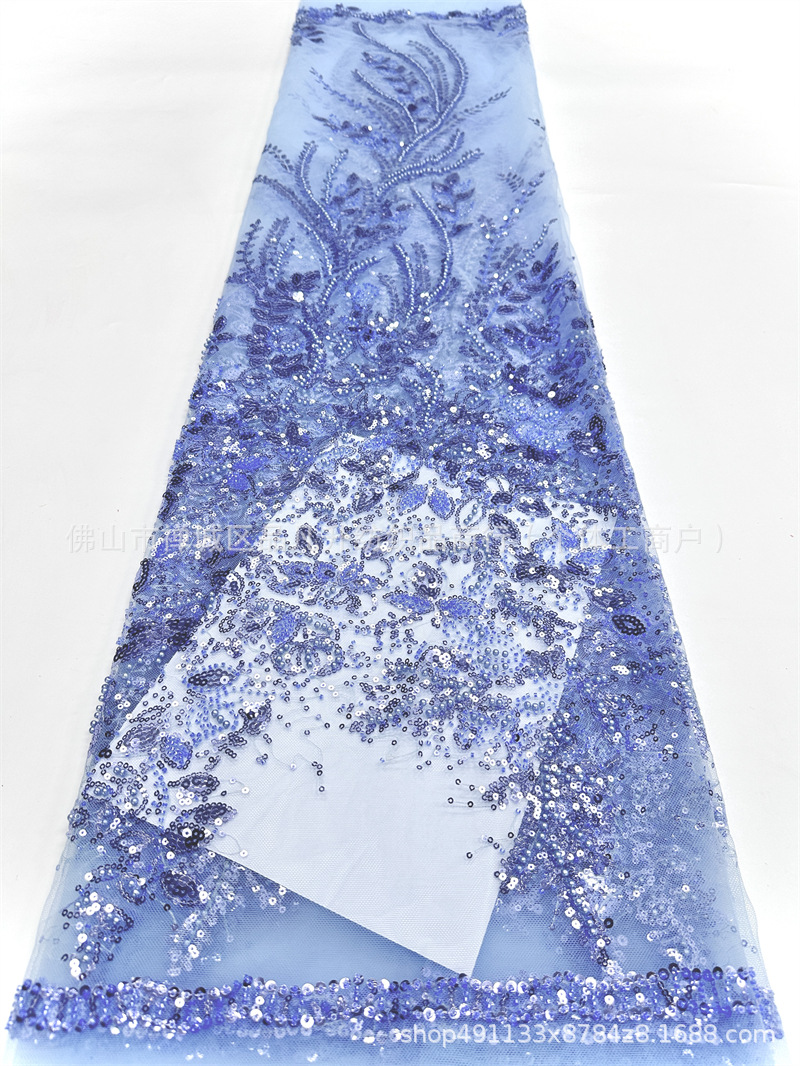 Tejido de encaje bordado de cuentas vestido de boda cena de fiesta vestido de tela comercio exterior transfronterizo