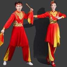 2023新款打鼓服男女腰鼓水鼓开场舞大鼓铜锣鼓队喜庆中国鼓演出服