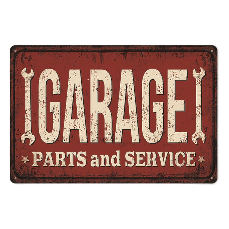 2024 новый американский гараж garage ретро жесткокожая роспись промышленный ветер ремонт фона стены без рамки декоративная висячая живопись