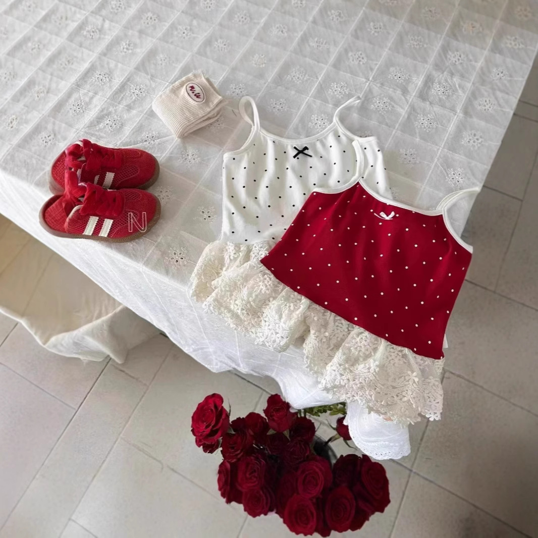 Girls' Cotton Vest Summer 2025 New Style Western Style Little Girl Baby Base Shirt Children's Sleeveless Sling Top