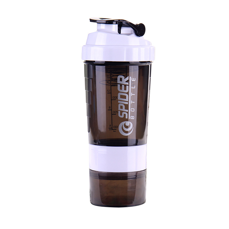 resortes de tres capas shaker taza de musculación deportiva al aire libre taza de batido de proteína de polvo de mezcla taza de plástico taza de agua