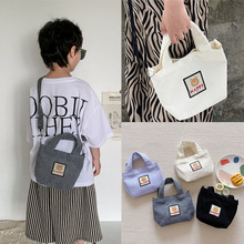 儿童包包卡通小熊女童单肩包简约条绒男童斜挎包手拎零钱宝宝背包