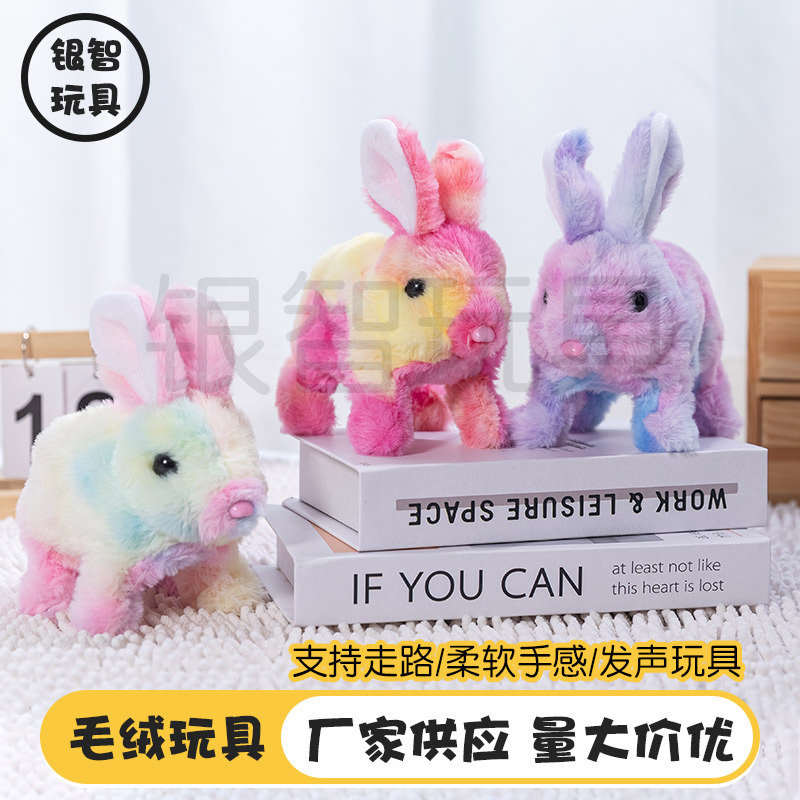 Conejo Blanco de Peluche Eléctrico de Plástico Interactivo
