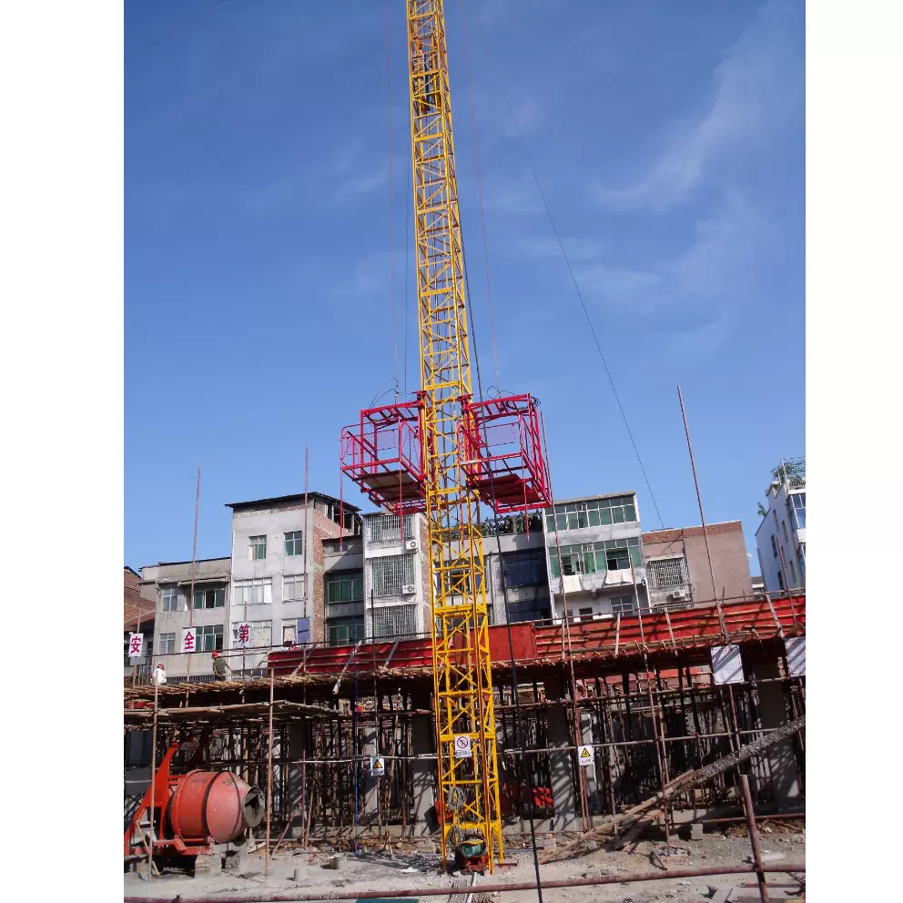 SSD70/70施工升降机单柱双篮建筑工地使用升降提升机高效可移动