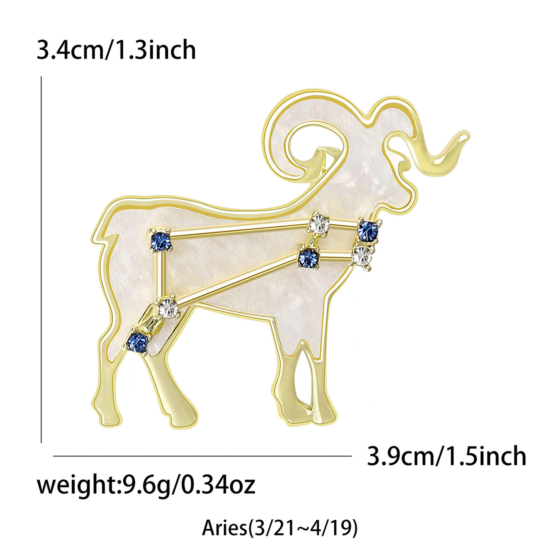 新しいクロスボーダー韓国版クリエイティブ星座牡羊座ブローチファッショナブルでシンプルで多用途な衣類アクセサリーピン