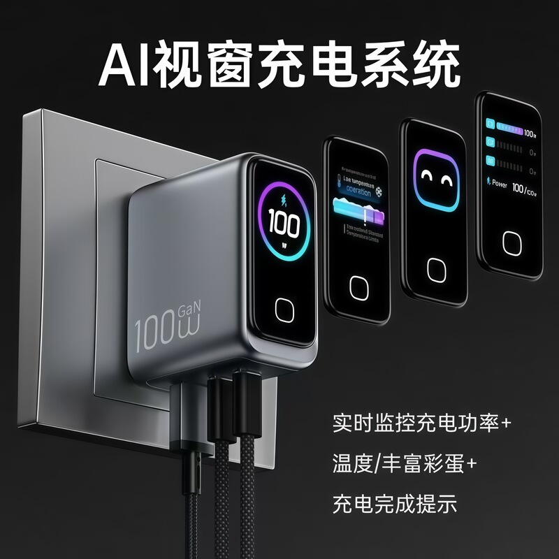 New Technology Ai Intelligent Digital Display Gallium Nitride Multi-Port Simultaneous Fast Charging 100W Charger for Mobile Phones, Laptops, and Tablets New Technology Ai Intelligent Digital Display Gallium Nitride Multi-Port Simultaneous Fast Charging 100W Charger for Mobile Phones, Laptops, and Tablets