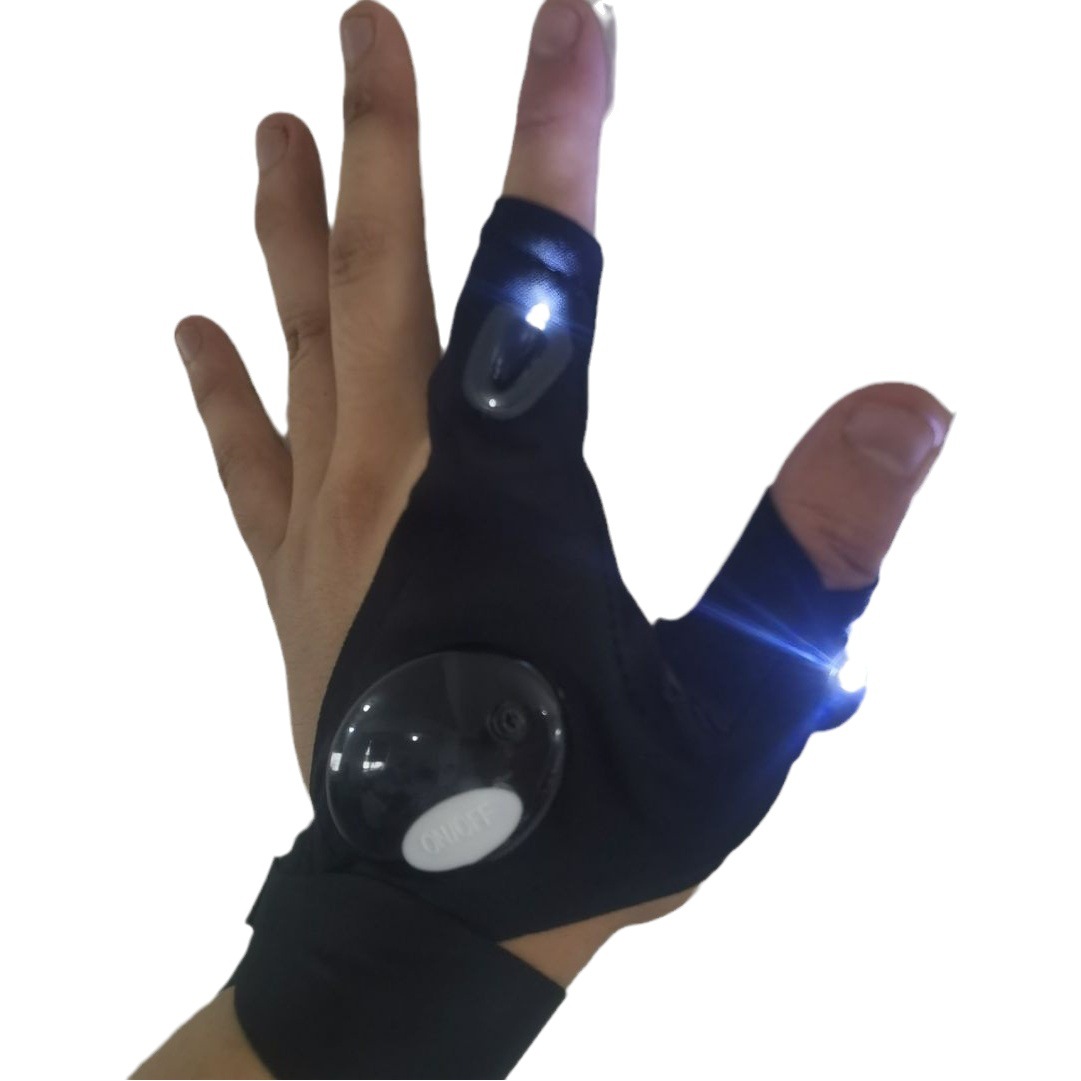 Linterna led guantes de pesca luminosos iluminación exterior transpirable guantes luminosos pesca nocturna guantes de luz de dedo