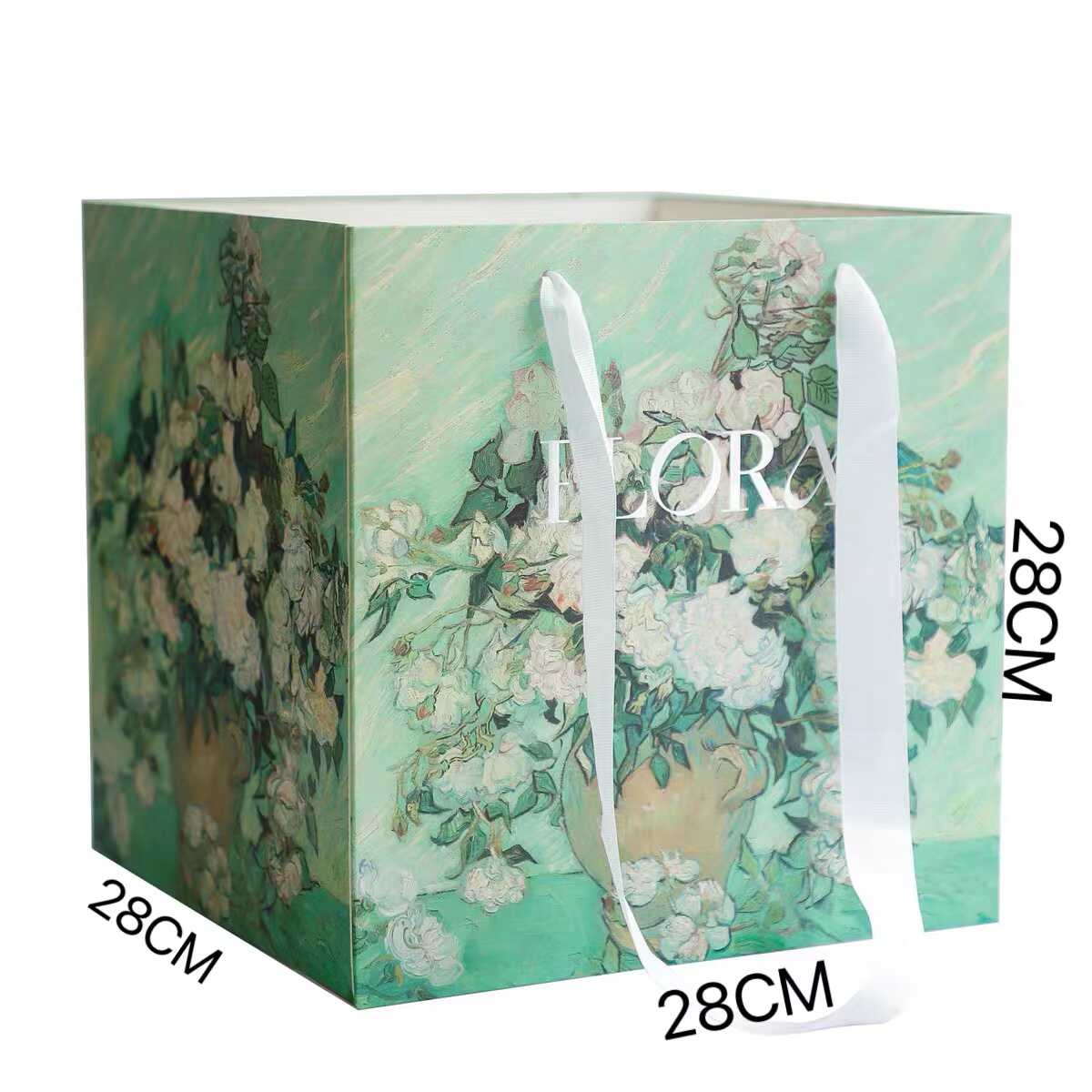 Pintura al óleo jardín estampado bolsas de mano bolsas de embalaje de flores flores floristas materiales de embalaje de flores bolsas de regalo