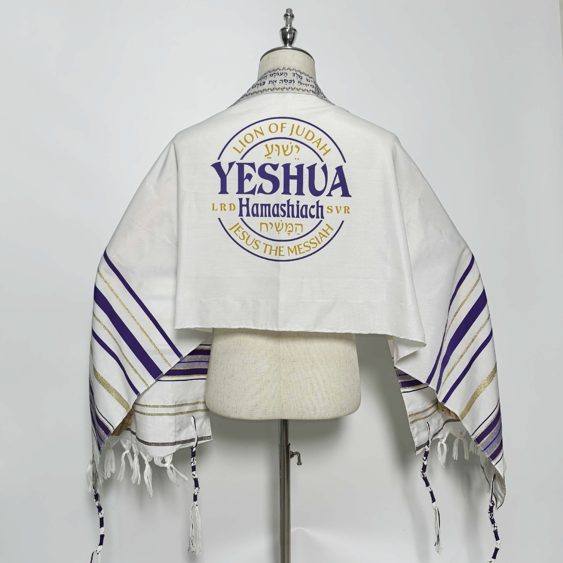 Cross-Border E-Commerce Prayer Scarf Israel Jewish Prayer Printed Morning Prayer Headscarf Ethnic Style Shawl Striped Shawl
