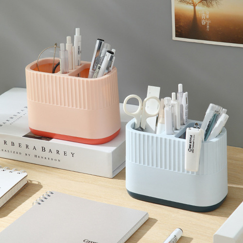 Original storage pen holder with logo printing wholesale, plastic miscellaneous pencil and eyebrow holder, office desk storage multifunctional pen holder