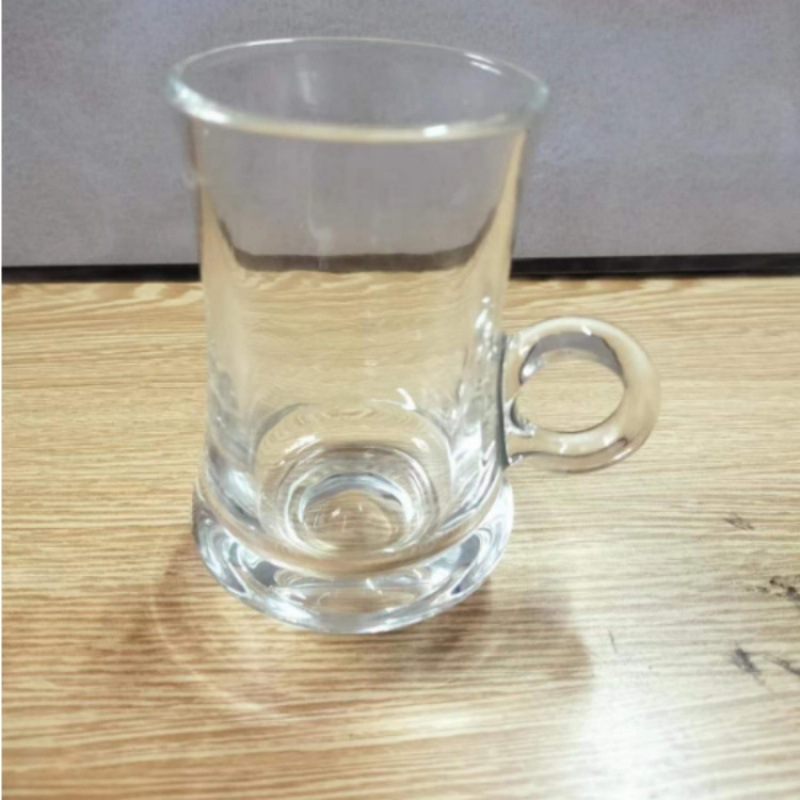 欧式浮雕玻璃小杯子 迷你带把精致烈酒杯 酒吧洋酒威士忌白酒酒杯