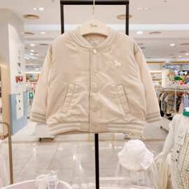 韩国小飞马童装2026年秋季新品宝宝夹棉棒球服外套棉服