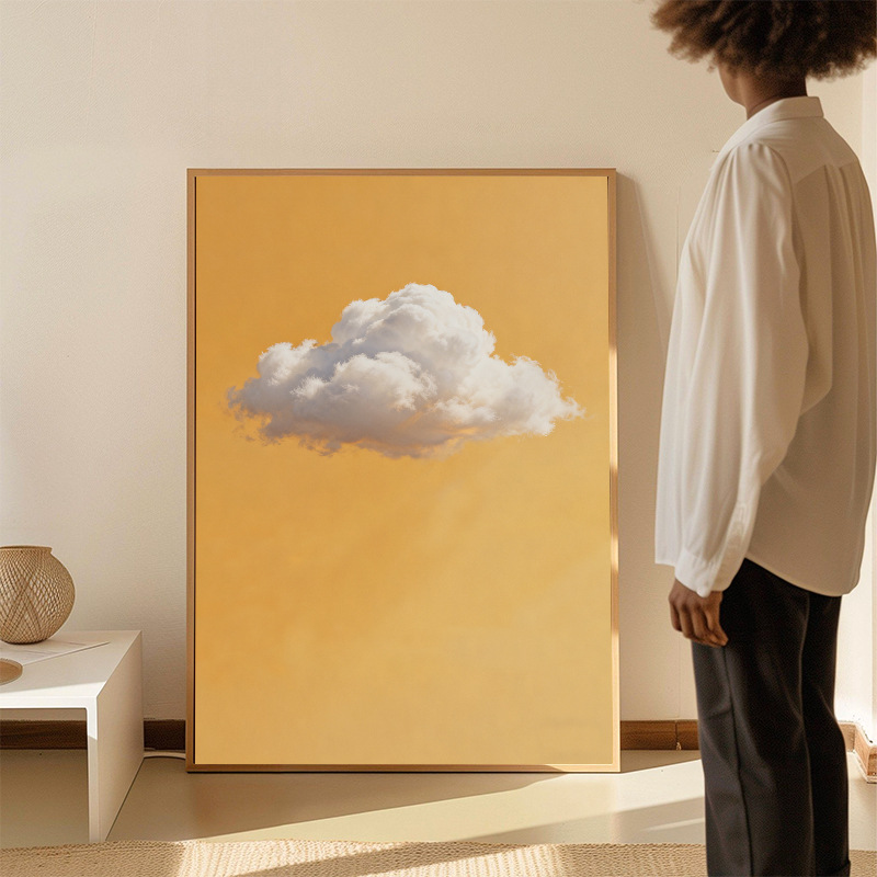 Cream Style French Cloud Living Room Decorative Painting Normcore Sofa Background Wall Hanging Painting Floor Painting Niche Art Mural