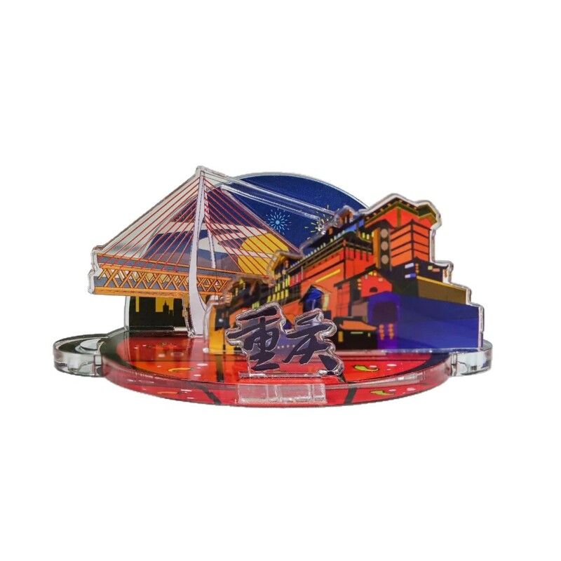 アクリル板スタンド、都市立体ランドマーク建物チェックイン、周辺装飾品、文化的および創造的な景勝地カードディスプレイスタンド|undefined