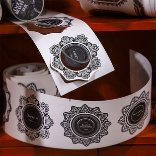 Lace Border White Cowhide Die-Cut Tape Retro Lace Border Literary and Versatile Handbook DIY Decoration 6 Options