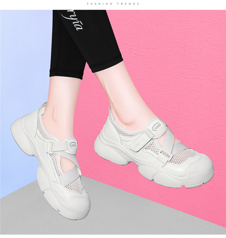 Dép sandal La Mã nữ đế dày mũi kín thoáng khí phong cách thể thao gót 4 cm — JST 7182 gót đen cao 4cm, JST 7182m màu gót cao 4cm chi tiết 8